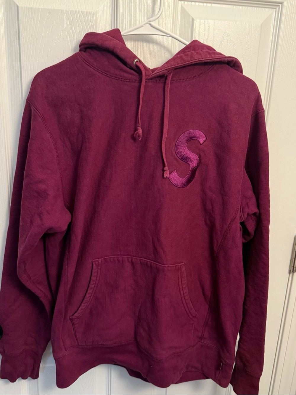 Supreme S Logo Hoodie Burgundy FW S Logo Pullover Sweatshirt